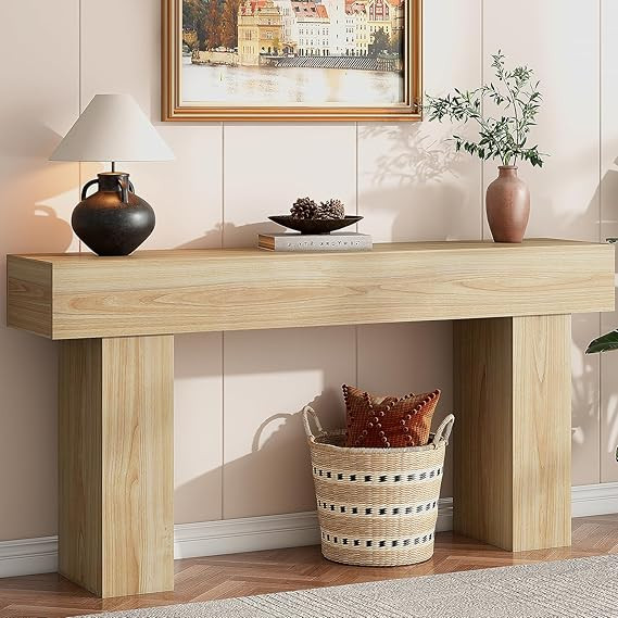 knoworld 63 Inch Long Console Table for Entryway, Farmhouse Wood Rectangular Sofa Table Behind Co... | Amazon (US)
