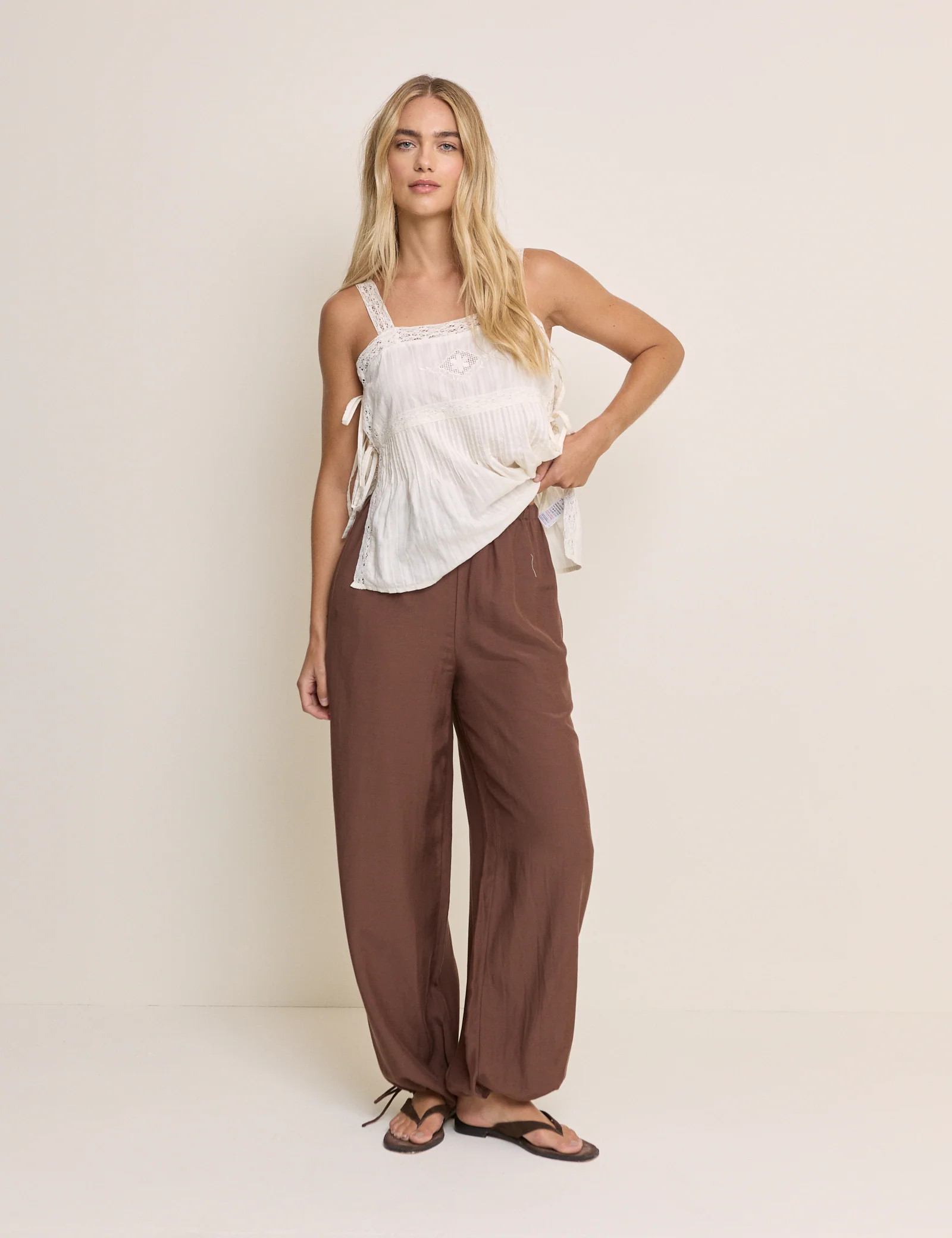White Embroidered Lace Trim Top | Nobody's Child