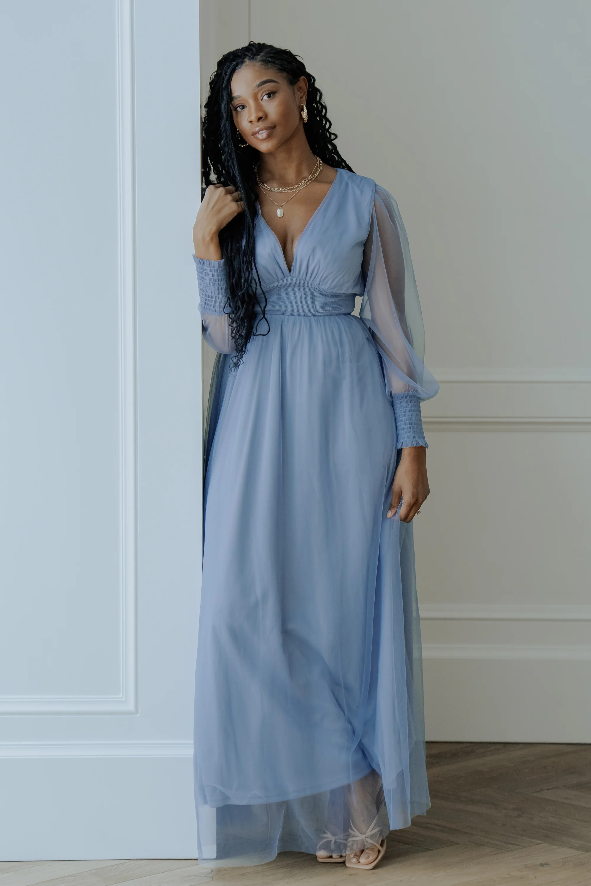 Layla Tulle Maxi Dress | Whisper Blue | Baltic Born