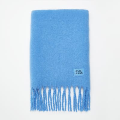 Blue RI branded oversized scarf | River Island (UK & IE)