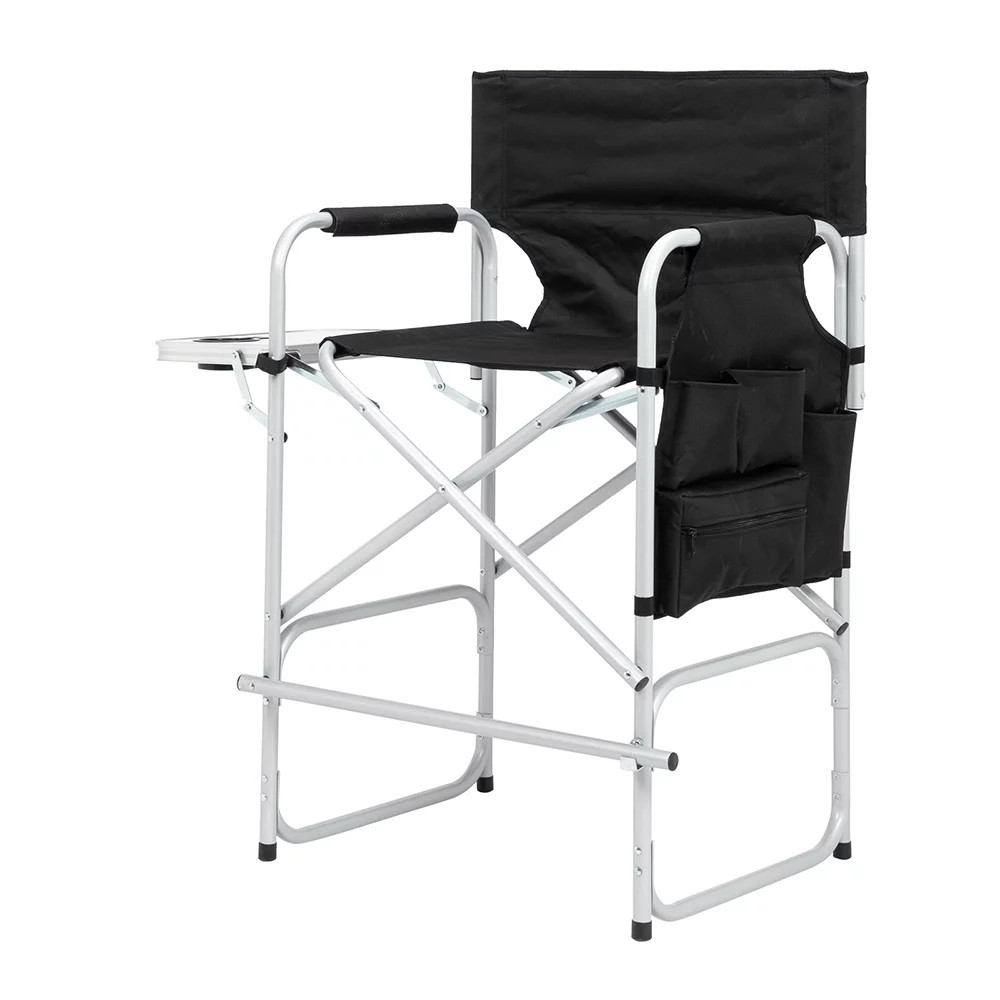 Ktaxon Folding Director Chair Oversize Seat with Side Table Black | Walmart (US)
