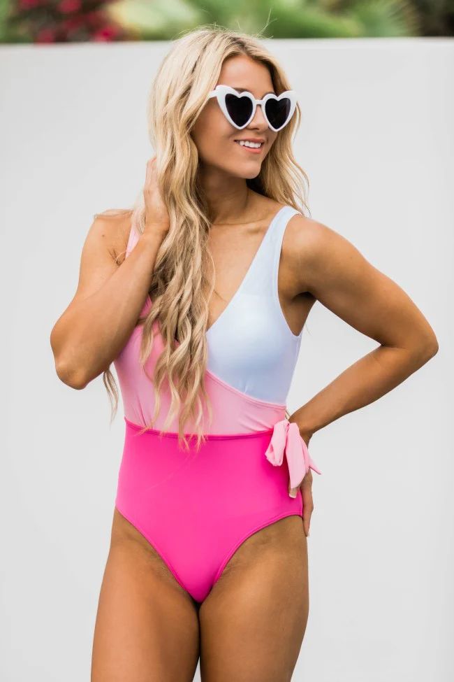 Hidden Islands Berry Colorblock Swimsuit | The Pink Lily Boutique