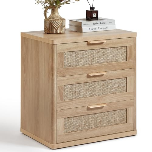 LEYAOYAO Rattan 23" Nightstands with Drawers for Bedroom | Amazon (US)