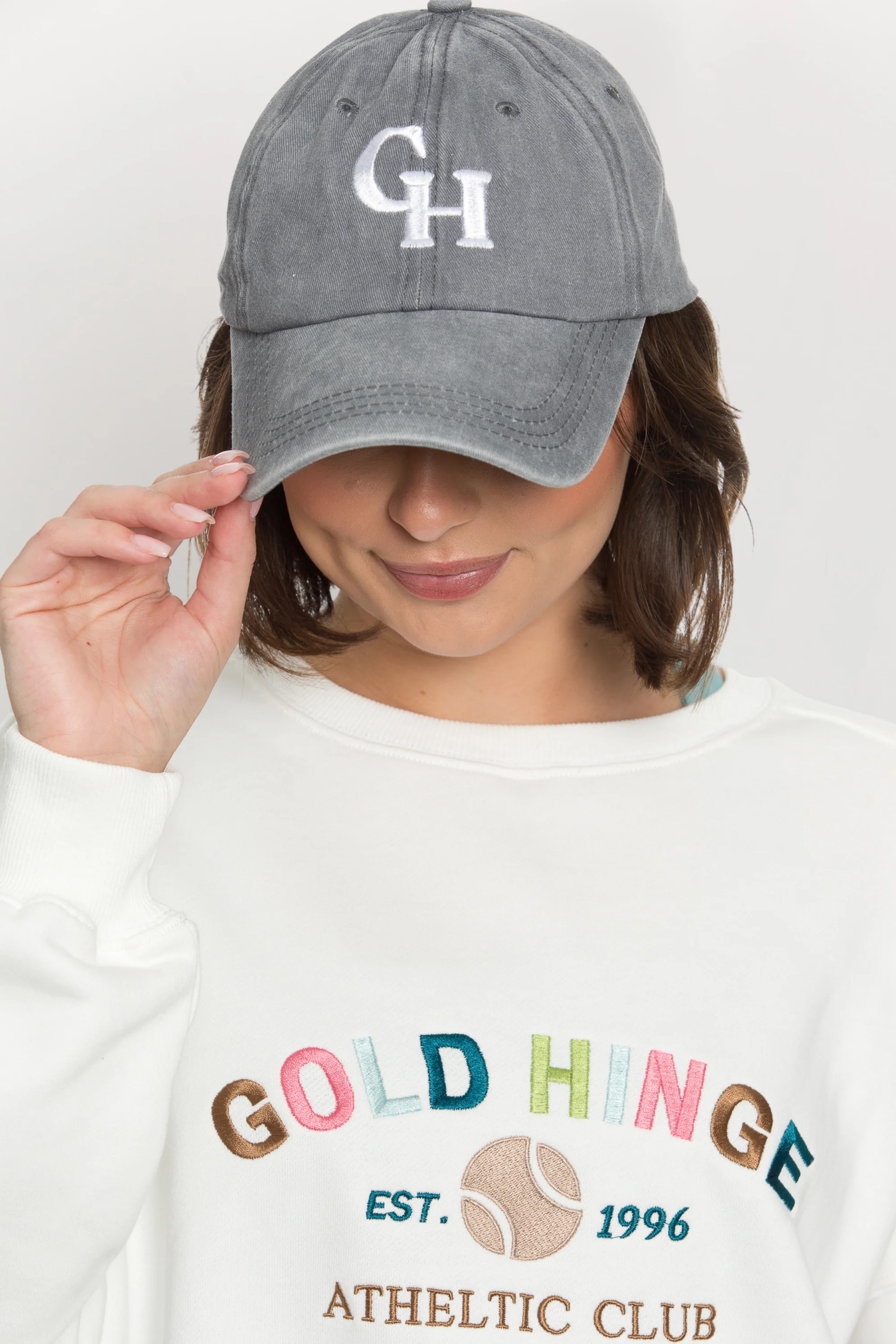 Vintage Grey GH University Hat | Gold Hinge