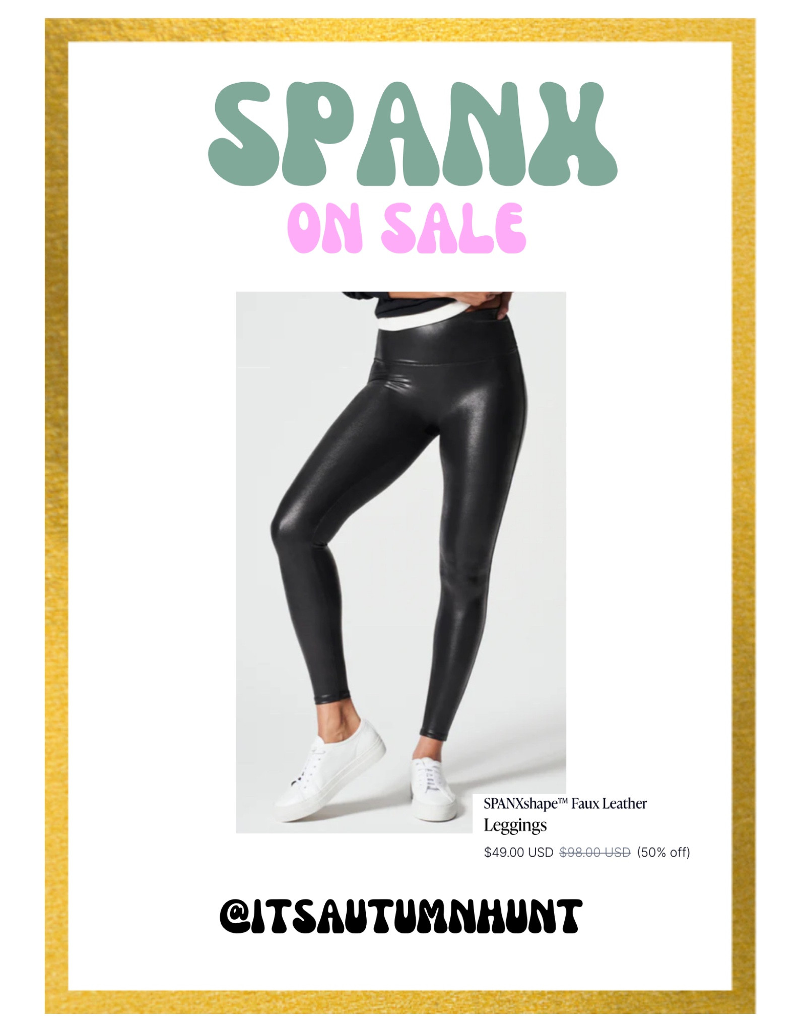 Spanx faux leather leggings are 50% off! Black Friday, sale, clearance, Christmas gift, gift guide 

#LTKCyberWeek #LTKGiftGuide #LTKHoliday