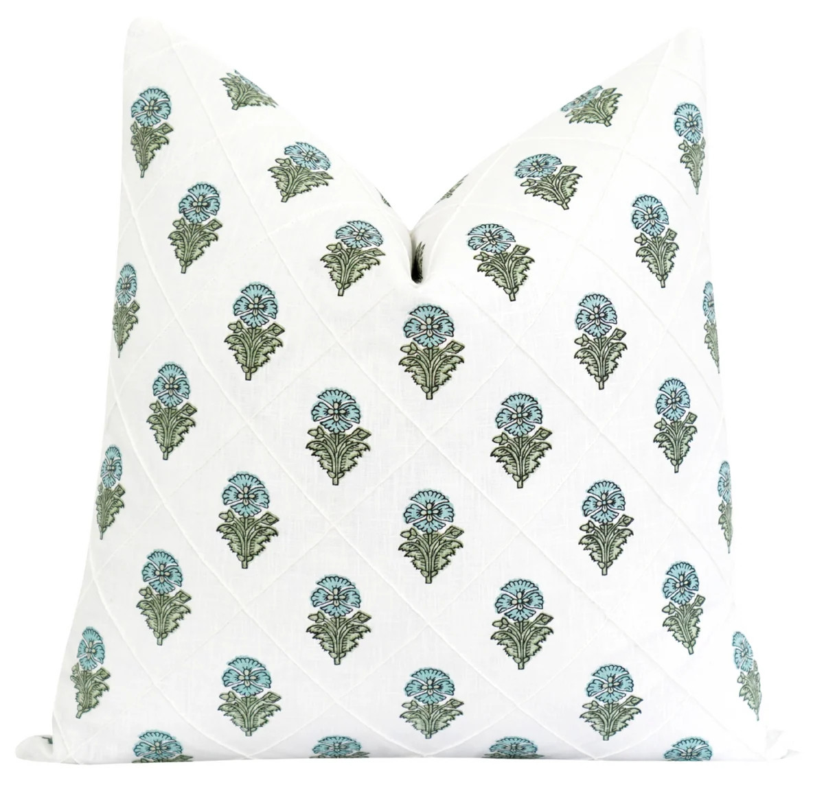 Seabreeze Floral Pillow Cover | Pintuck Botanical Accent Pillow | Land of Pillows