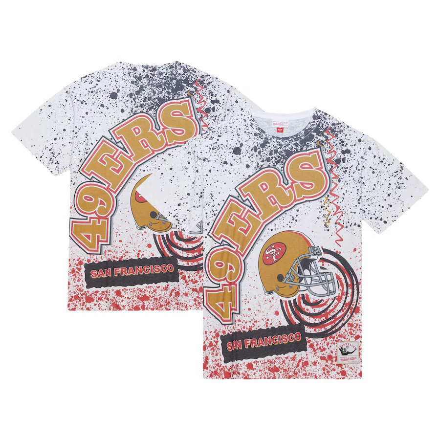 San Francisco 49ers Mitchell & Ness Team Burst Sublimated T-Shirt - White | Fanatics