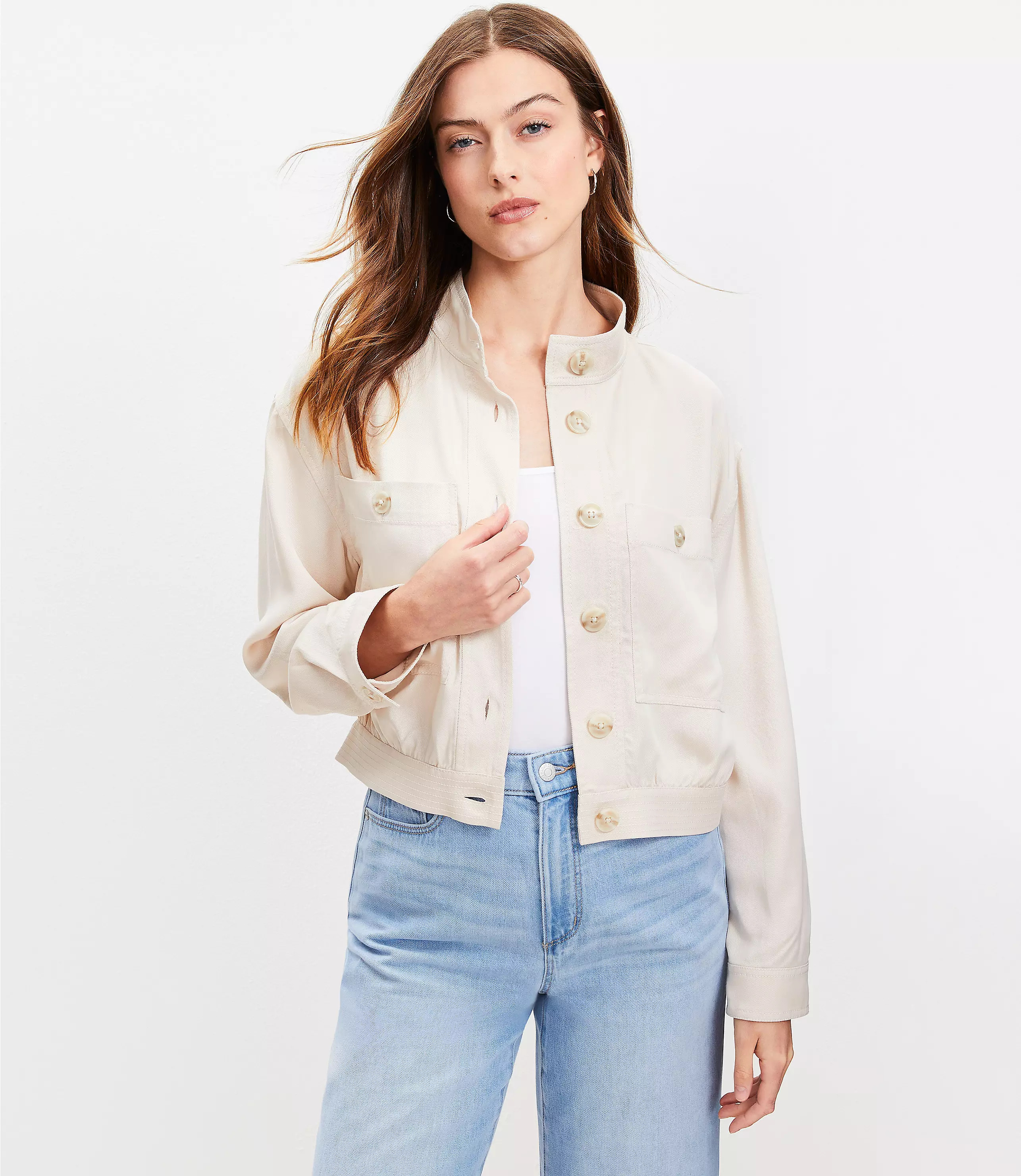 Petite Fluid Bomber Jacket | LOFT