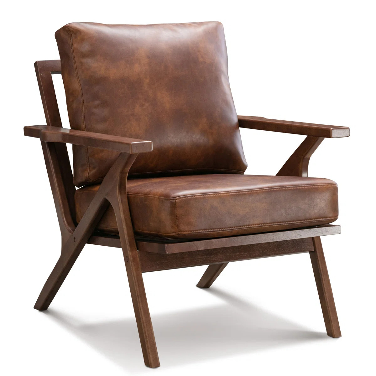 Salma 29.5" Wide Solid Wood Frame Upholstered Mid Century Modern Retro Accent Chair | Wayfair North America