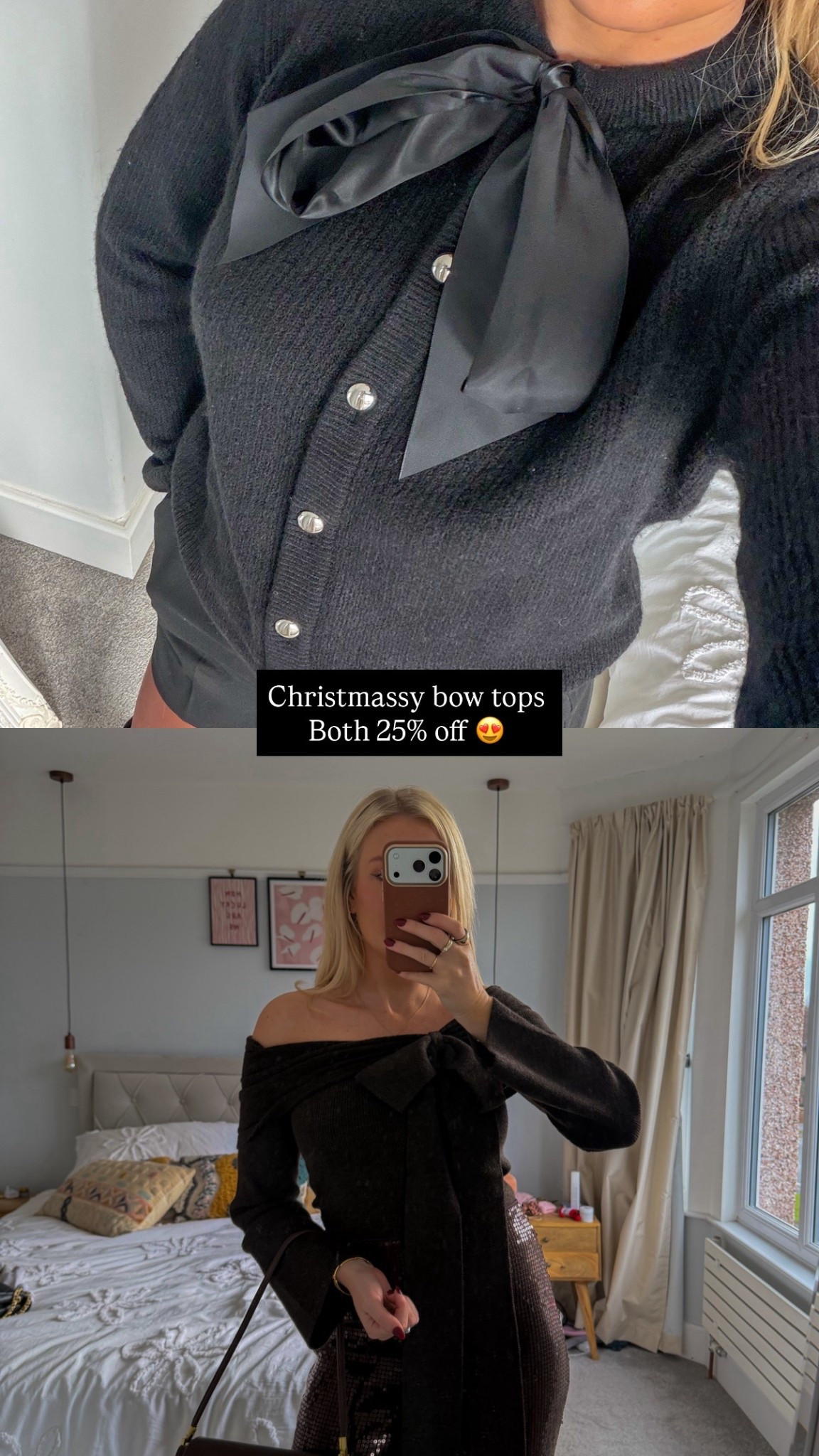 Bow knits - both 25% off! 

#LTKCyberWeek #LTKfestive