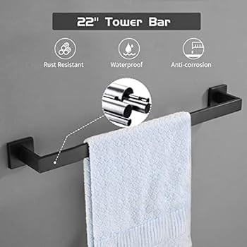Aglehome Bathroom Hardware Set, 5-Piece Stainless Steel Bathroom Towel Rack Set Wall Mounted Matt... | Amazon (US)