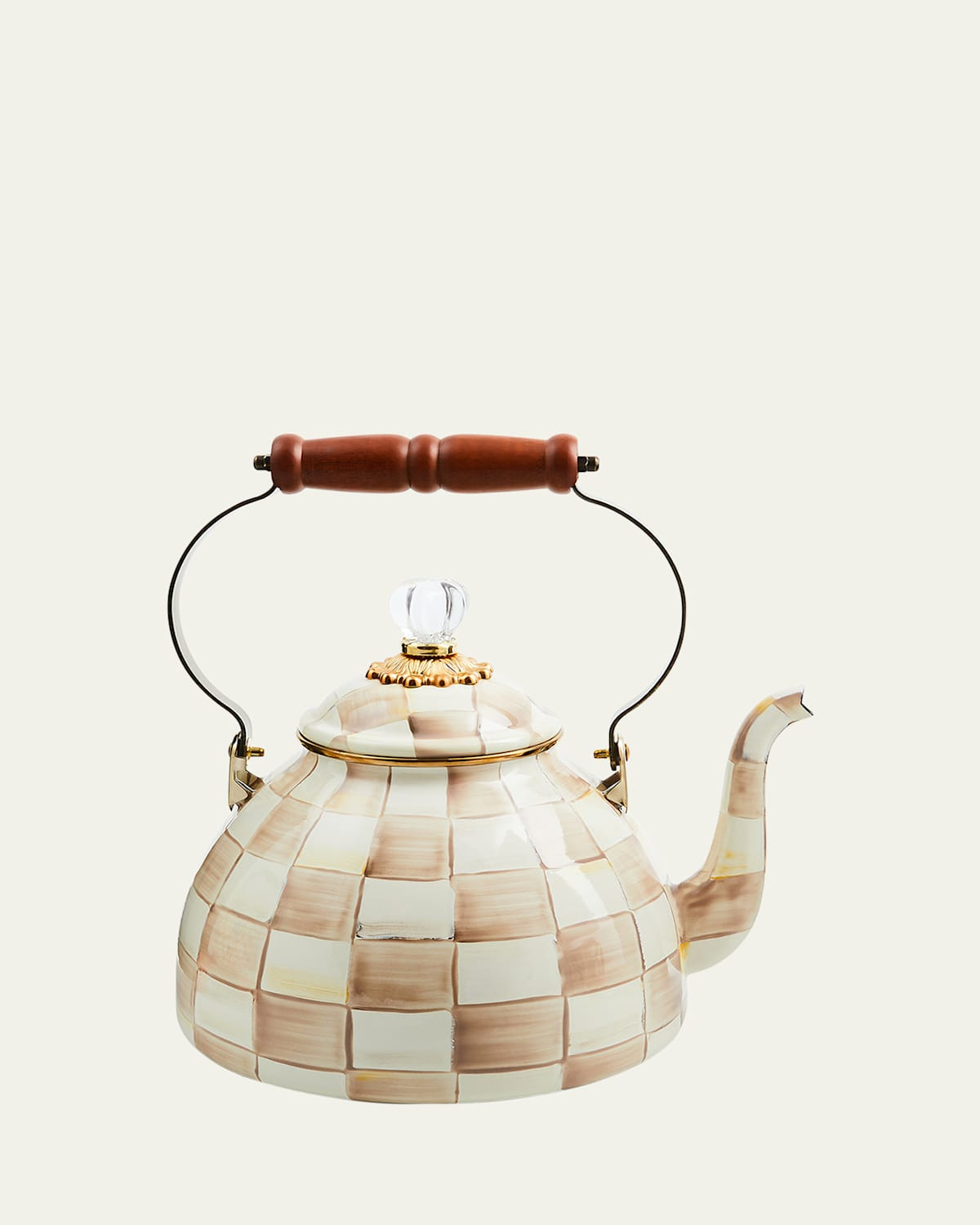 Mocha Check Tea Kettle, 3 Quarts | Bergdorf Goodman