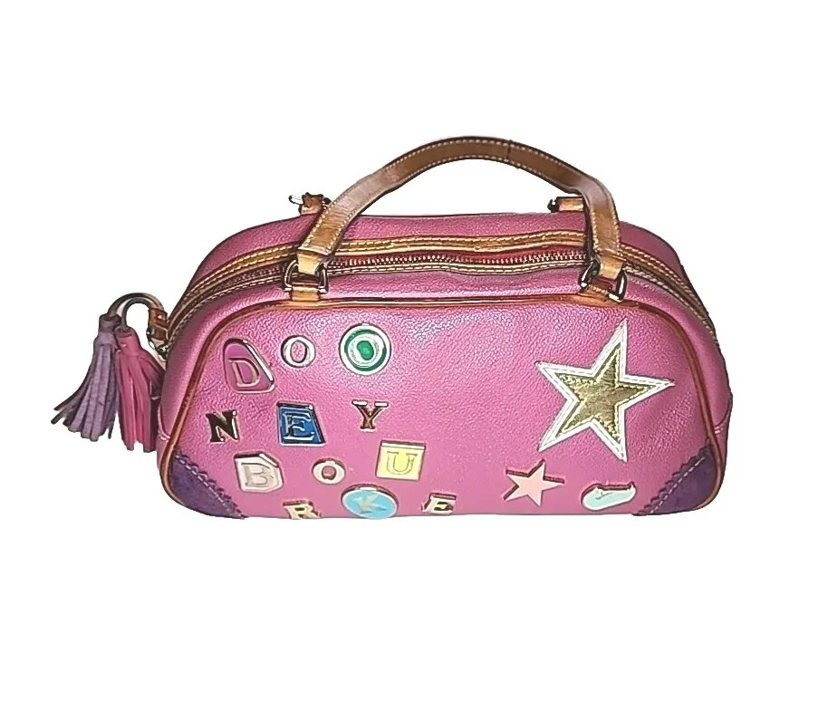 NICE!! Dooney & Bourke MEAN GIRLS BARBIE PINK LEATHER ALPHABET PHARMS BAG PURSE | eBay US