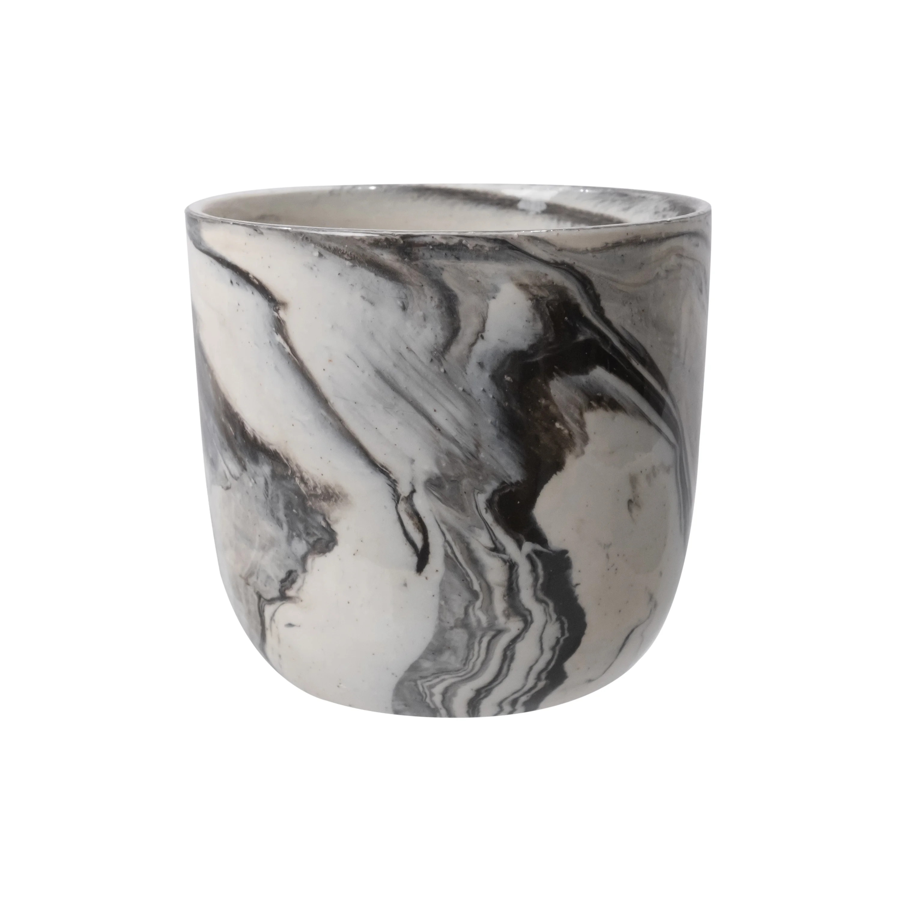 Mainstays Paxton 6.3" x 6.3" x 5.7" Round Black Ceramic Planter | Walmart (US)