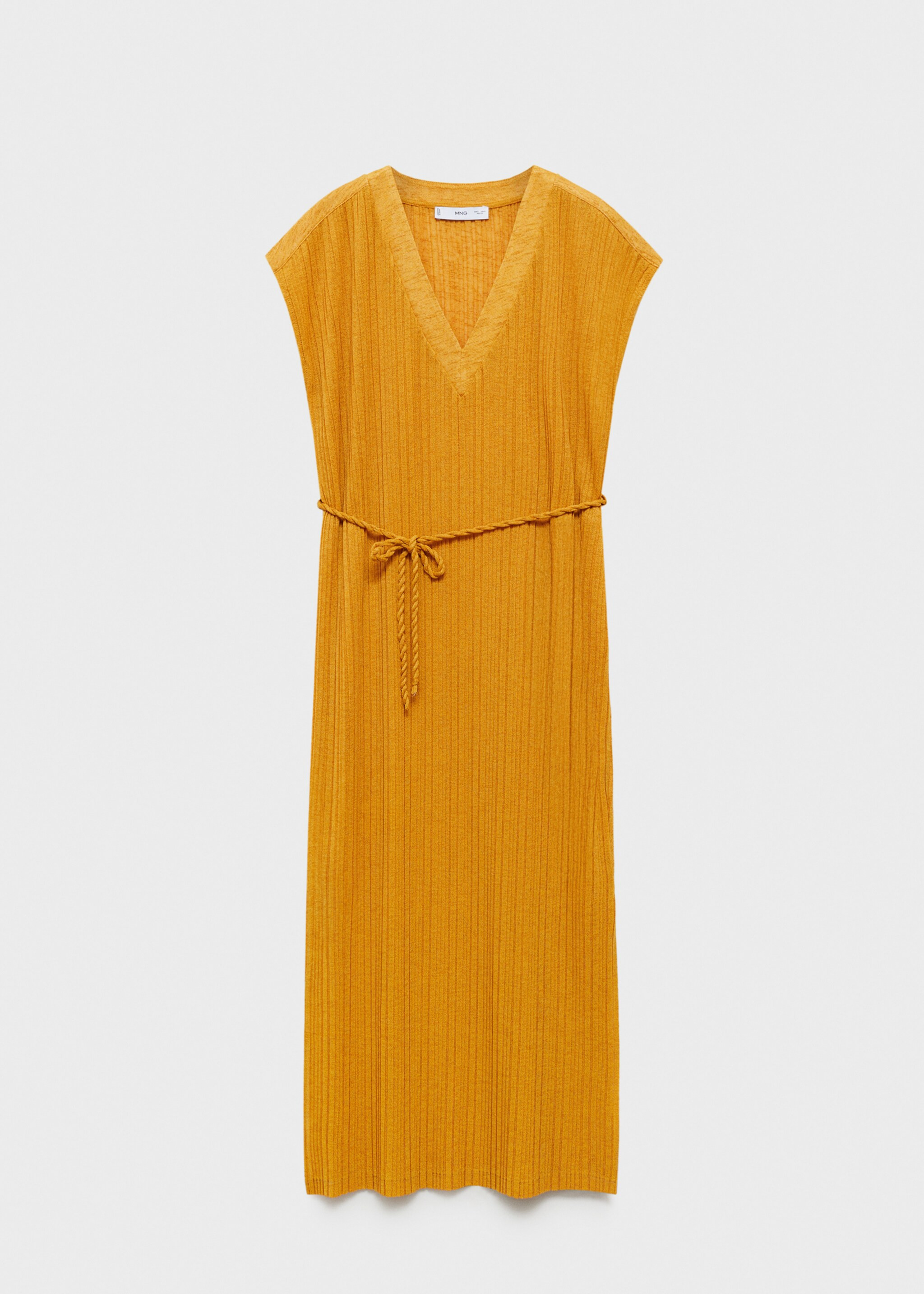 Midikleid aus Leinen mit Falten | Mango EU