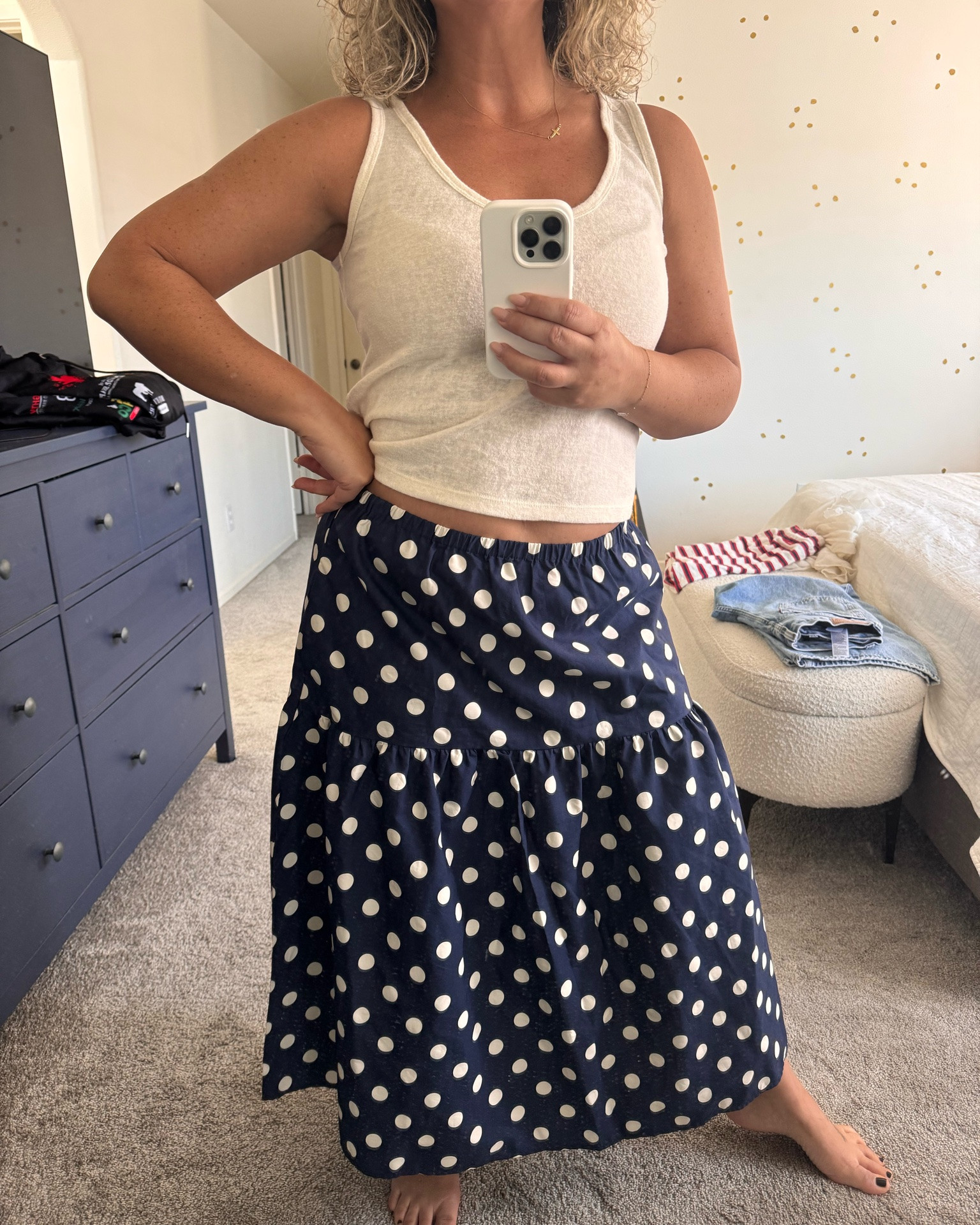 Polka dots are a love language 🤍
And Target has you covered. This light weight, fun, ruffles skirt is perfect for a day date ✨🩵
Did i mention it has pockets.

#LTKdayinmylife #LTKMidsize #LTKmorningroutine