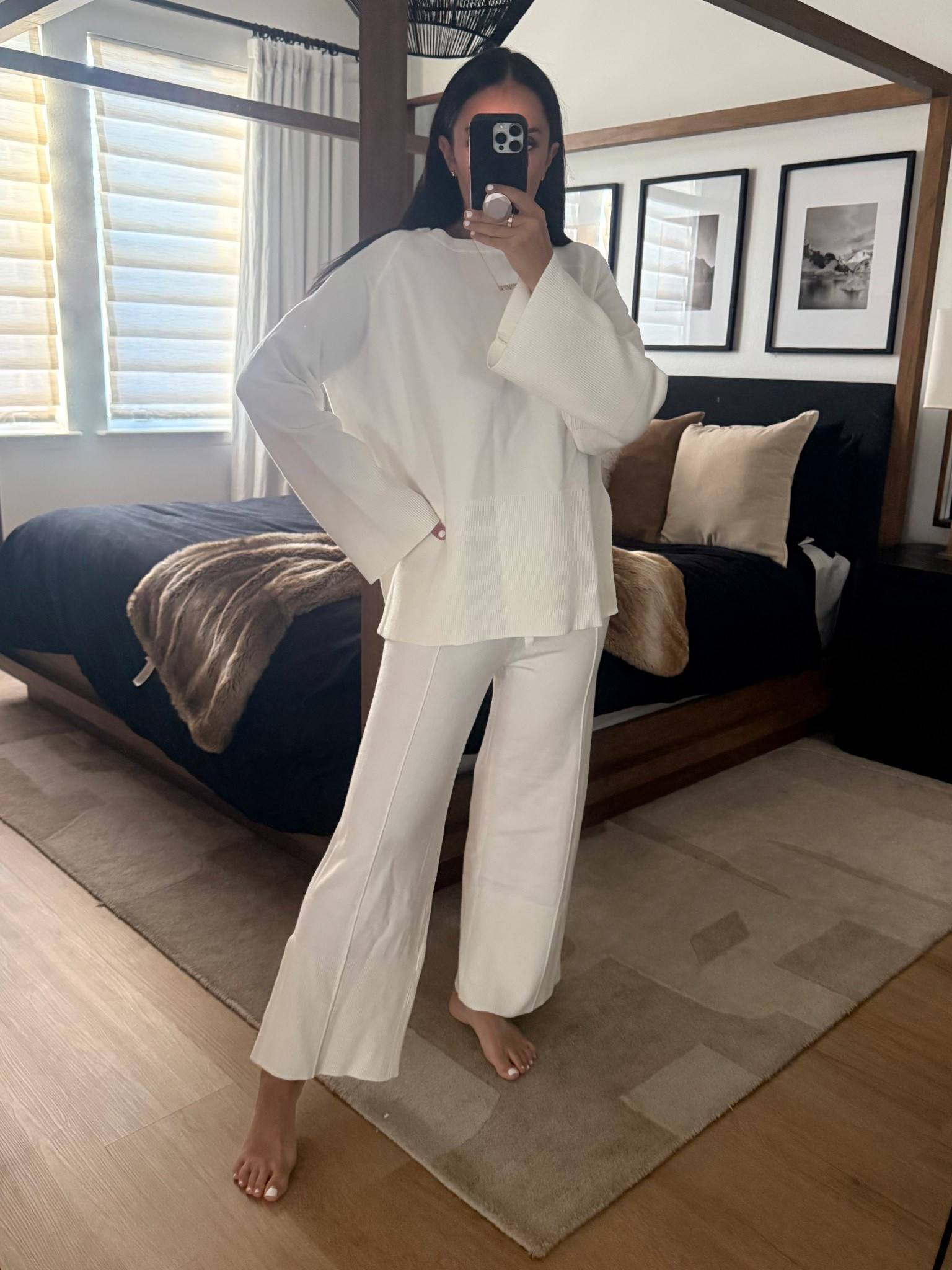 Womens 2 Piece Outfits Oversized Knit Sweater Set wearing size small