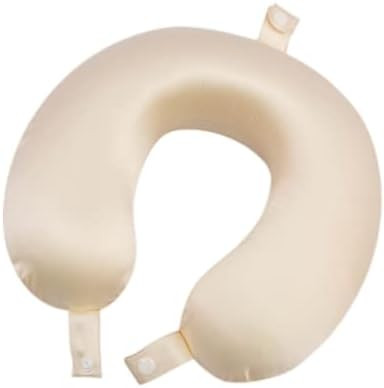 100% Mulberry Silk Neck Pillow for Travel 22 Momme Real Silk Travel Pillow for Pain Relief Sleepi... | Amazon (US)