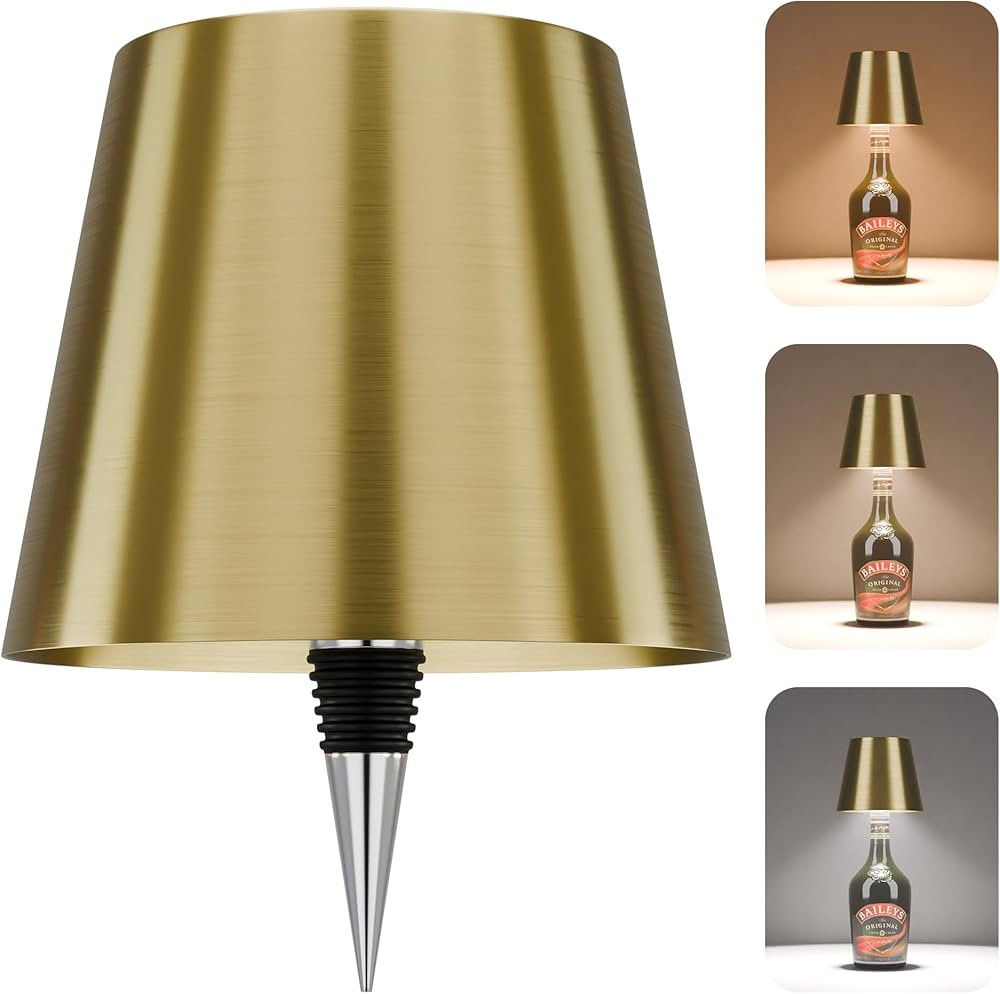 Wireless Bottle Lamp,LED Cordless Wine Bottles Table Lamp Rechargeable via USB-C for Liquor Bottl... | Amazon (US)