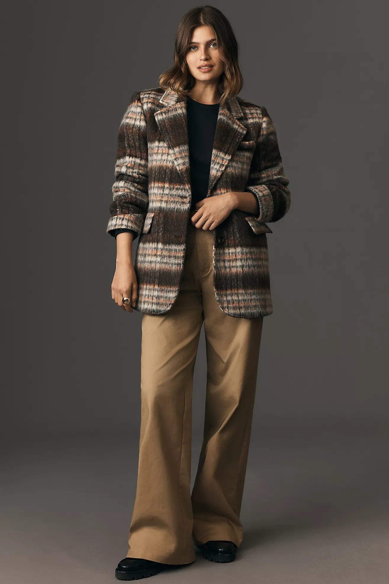 Maeve Brushed Plaid Blazer | Anthropologie (US)