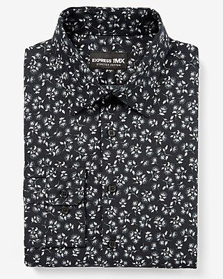 Classic Floral Stretch Cotton 1MX Dress Shirt | Express