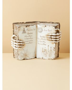 12in Skeleton Hands Spell Book Decor | Seasonal Decor | HomeGoods | HomeGoods