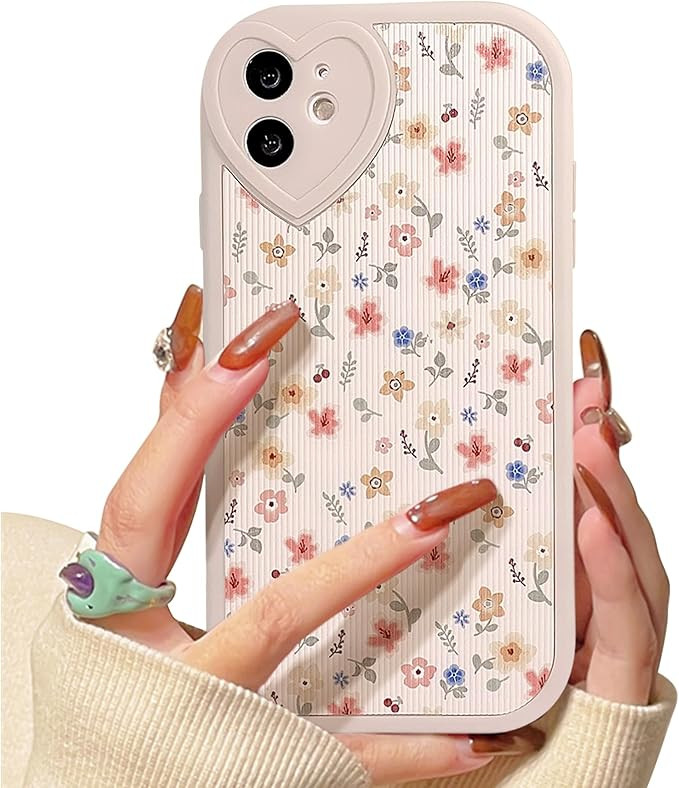 Compatible for iPhone 11 Case Cute Flower Floral Leaf with Love Lens Bumper Protector for Girls W... | Amazon (US)