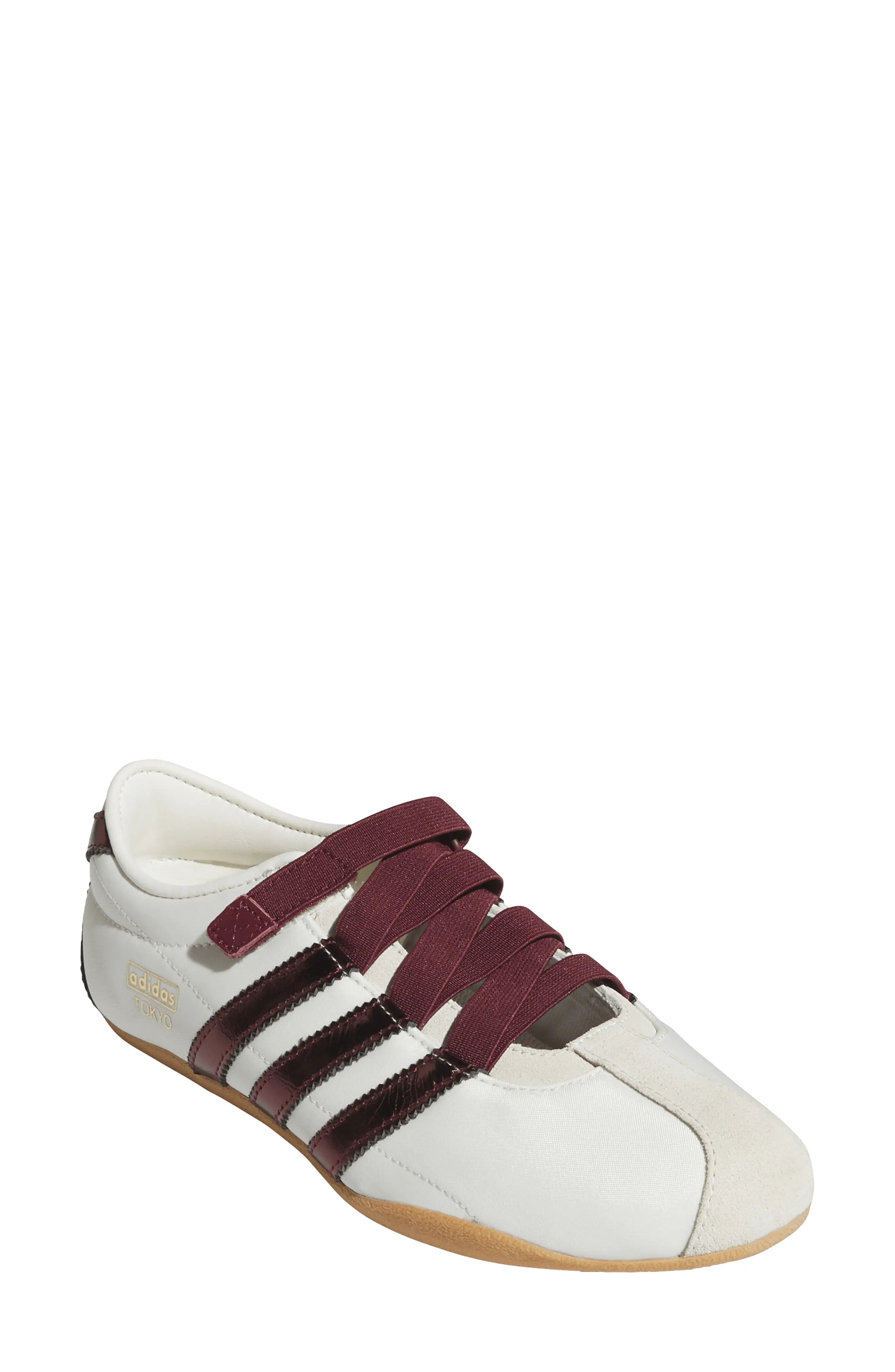 adidas Tokyo Sneakerina in Cream White/Red/Gold Met. at Nordstrom, Size 9.5 | Nordstrom