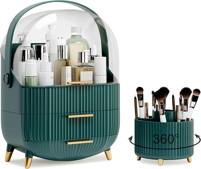 Makeup Organizers and Storage Make up Organizer for Vanity Cosmetics Skincare With Lid and Drawer... | Amazon (US)