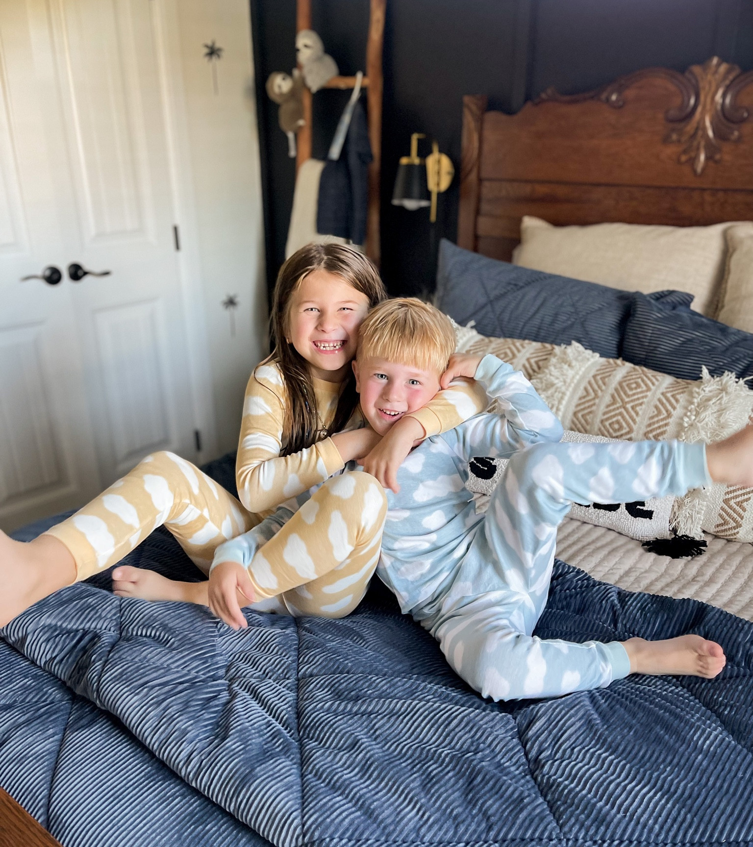 Matching pajamas for kids- girl and boy! Cloud pajamas ☁️🩵💛 

#LTKkids #LTKSeasonal #LTKBacktoSchool