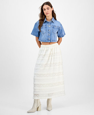 And Now This Petite Lace Smocked Maxi Skirt, Exclusively at Macy's - Macy's | Macy's