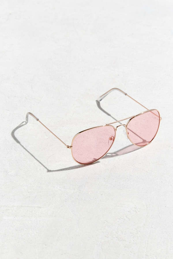 Pink Top Gun Aviator Sunglasses | Urban Outfitters US
