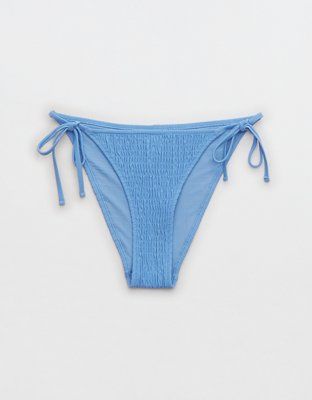 Aerie Smocked Tie Cheeky Bikini Bottom | American Eagle Outfitters (US & CA)