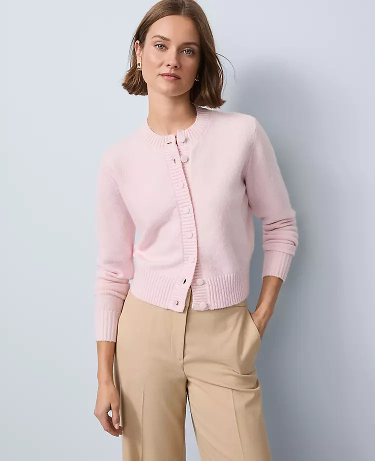 Cozy Crew Neck Cardigan | Ann Taylor
