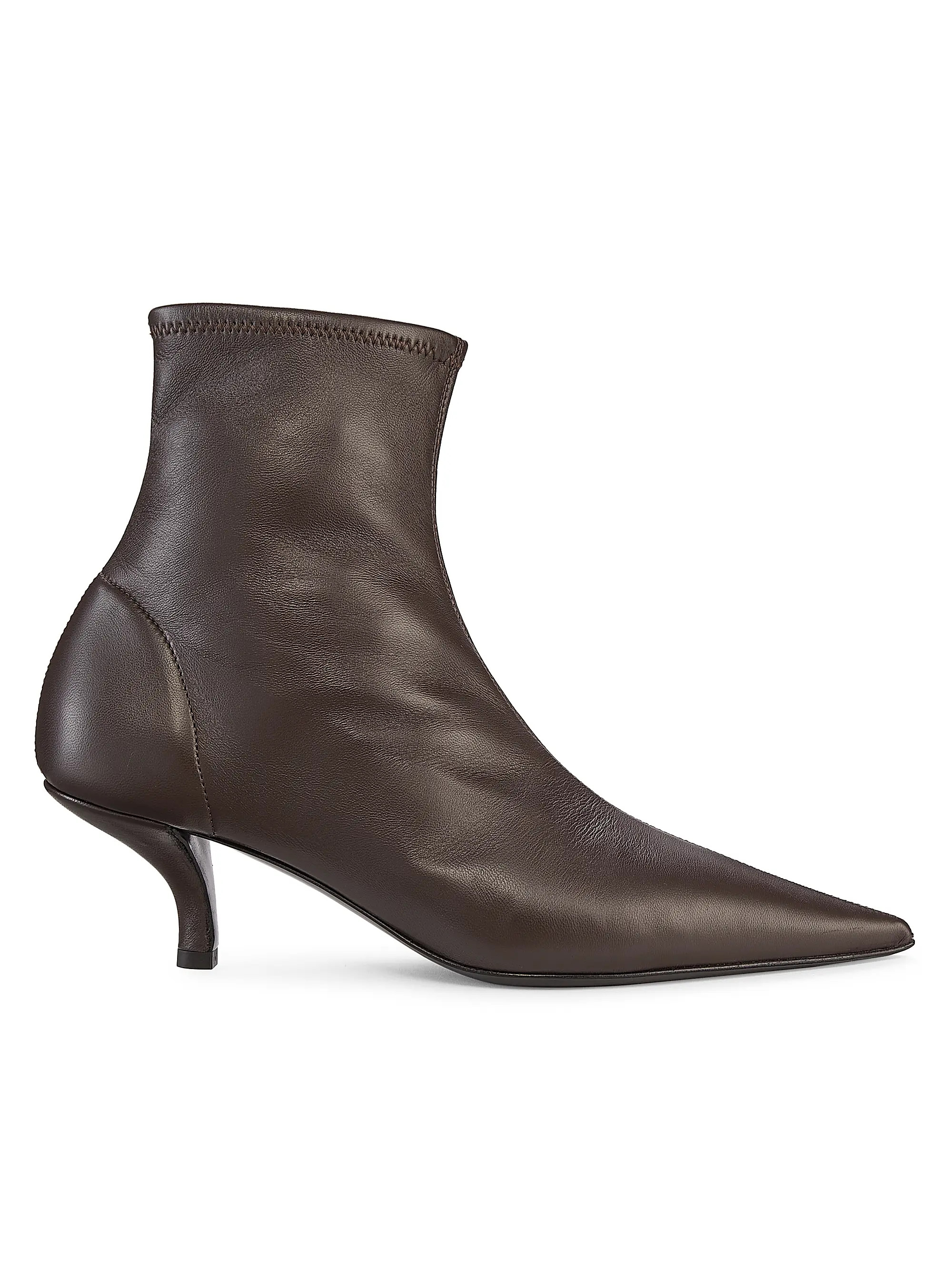 Toteme The Heeled Sock 55MM Leather Boots | Saks Fifth Avenue | Saks Fifth Avenue