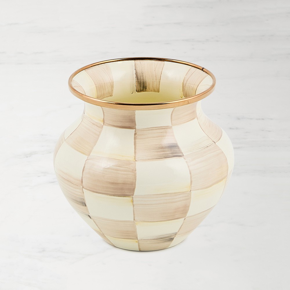 Mackenzie Childs Mocha Check Vase | Williams-Sonoma