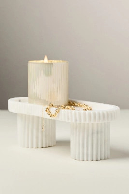 Ribbed Footed Marble Tray | Anthropologie (US)