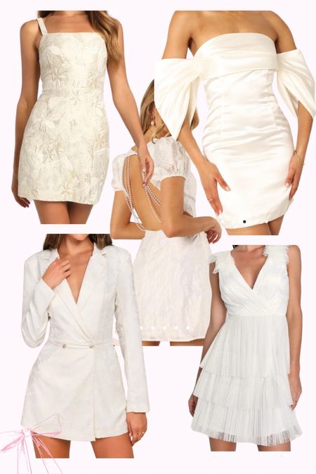 white mini dresses for your bridal era 🫶🏼 I wore the sleeveless one for my engagement photos and it was perfect 🤩

#LTKstyletip #LTKfindsunder100 #LTKwedding