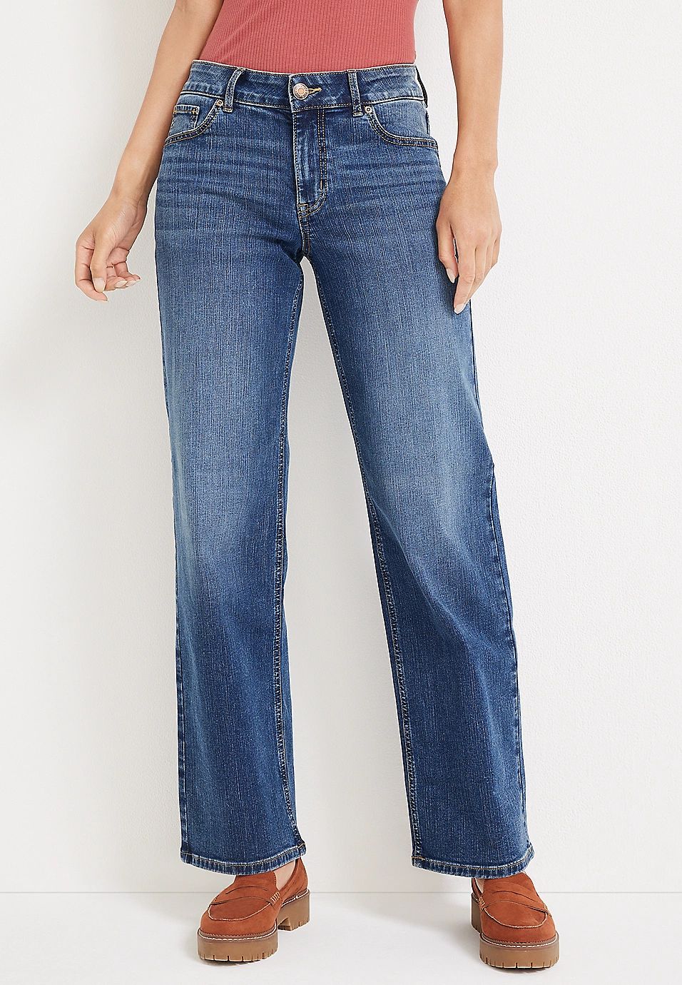 m jeans by maurices™ Classic Wide Leg Mid Rise Jean | Maurices