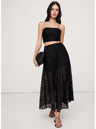 Strappy Geo Lace Cropped Top | Banana Republic (US)