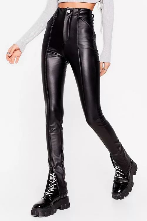 Seam Detail Skinny Faux Leather Pants | Nasty Gal (US)