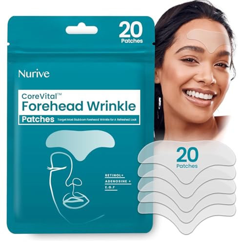 NURIVE Forehead Wrinkle Patches 20ct | Invisible Anti Wrinkle Patches for Forehead Wrinkles, Collagen Infused Korean Skin Care OvernightTreatment - Forehead Patches with Retinol & Hyaluronic Acid | Amazon (US)