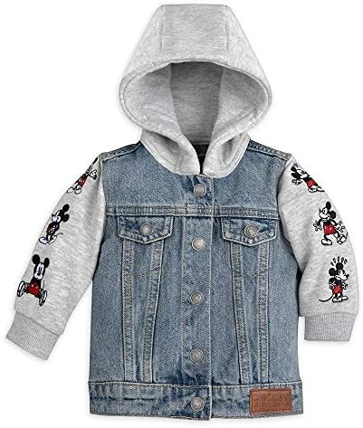 Disney Mickey Mouse Hooded Denim Jacket for Baby, Size 0-3 Months | Amazon (US)