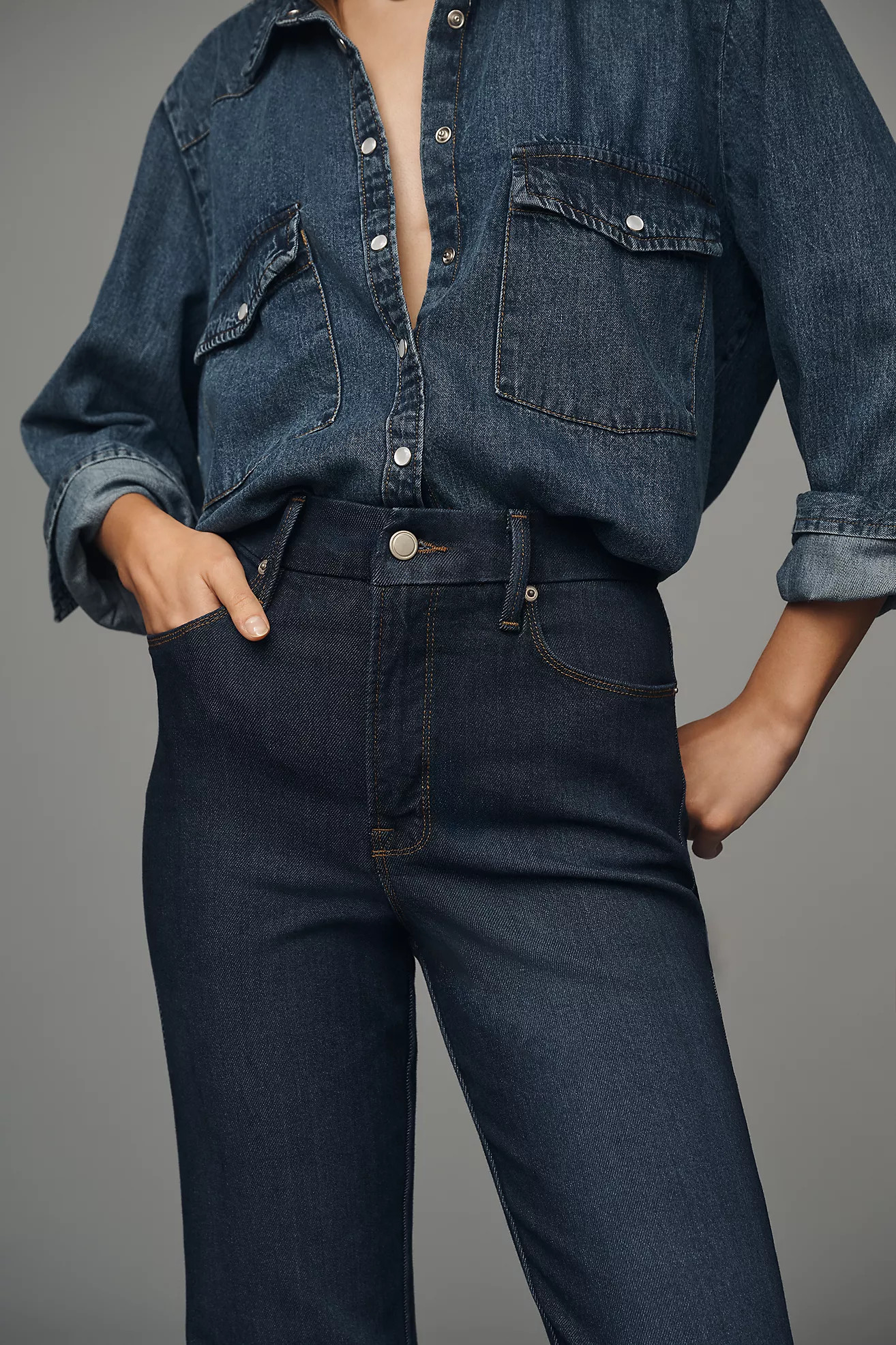 Good American Good Curve High-Rise Straight-Leg Jeans | Anthropologie (US)