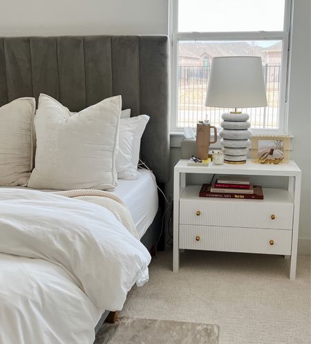 Love our white nights! Has optimal storage with the two drawers and shelf. I love the fluted design and brass hardware, too

#LTKstyletip #LTKhome
