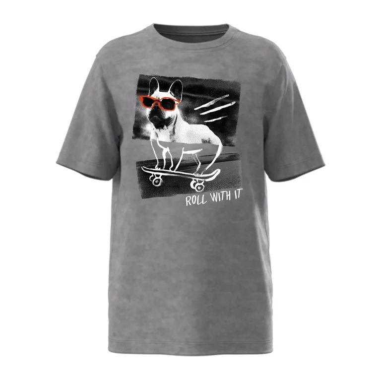 Wonder Nation Boys Roll With It, Crew Neck, Short Sleeve, Graphic T-Shirt, Sizes 4-18 | Walmart (US)