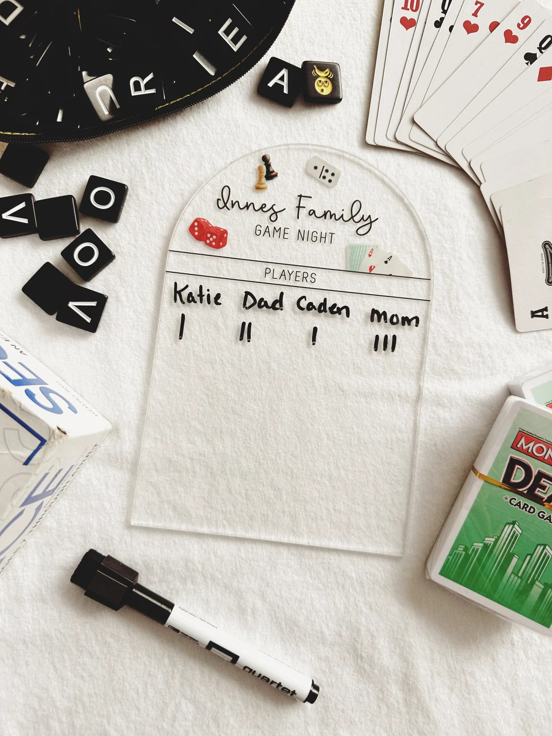 Personalized Family Game Night Score Tracker: Dry Erase Board - Etsy | Etsy (US)