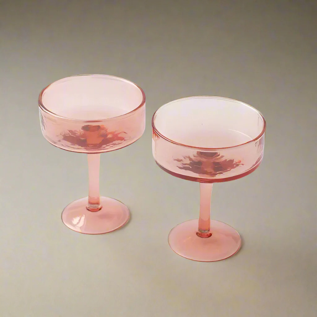 Handblown Blush Cocktail Glasses - Set of 2
 – Cove Home | Cove Home