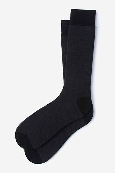 Heather Black Carded Cotton Solid Choice Sock | Ties.com | Ties.com