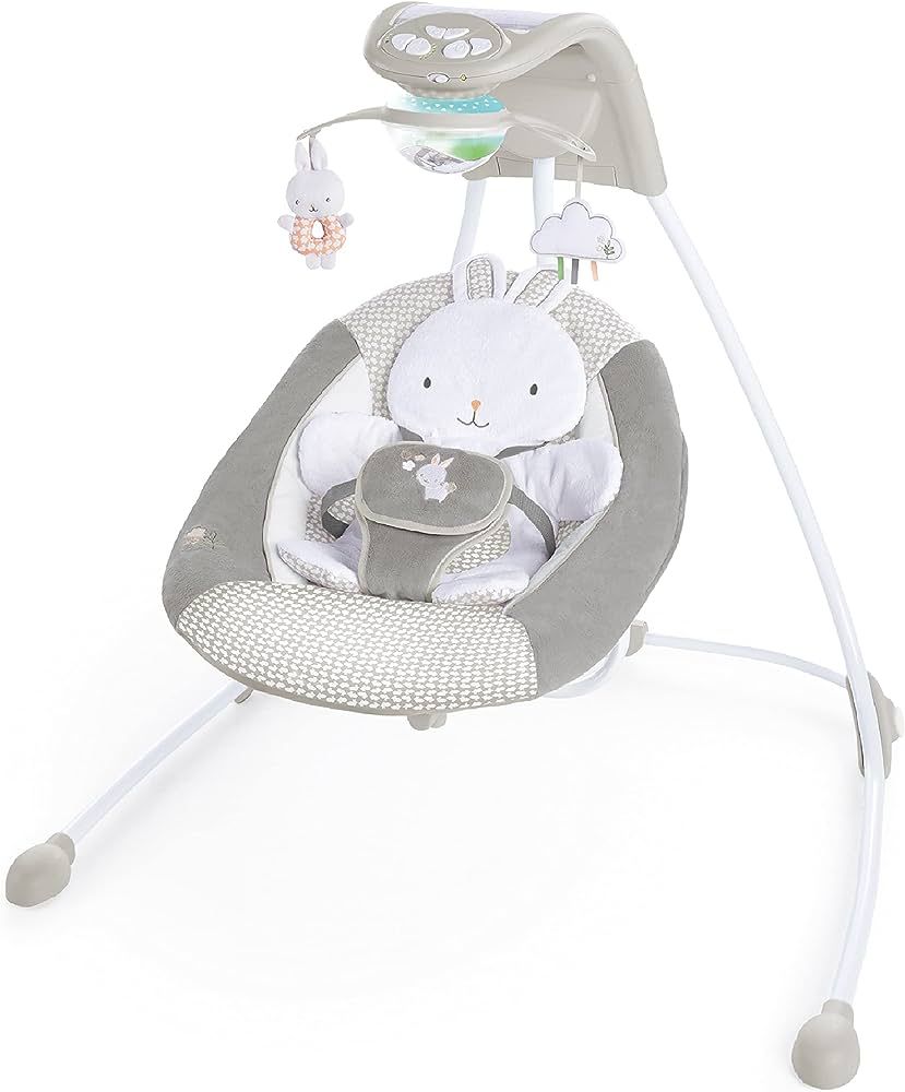 Ingenuity InLighten 6-Speed Baby Swing - Easy-Fold Frame, Swivel Infant Seat, Nature Sounds, Ligh... | Amazon (US)